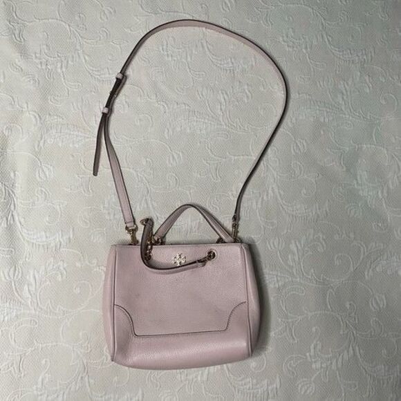 Tory Burch Georgia Triple Compartment Shoulder Tote Bag Women Size L Dusty Pink - Picture 16 of 16